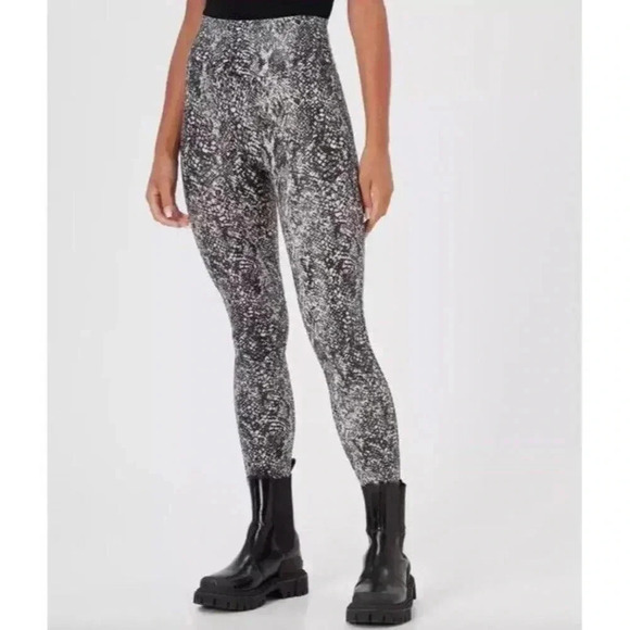 SPANX Women Grey Snake Faux Leather Snakeskin Leggings Size M NWT - Picture 8 of 11
